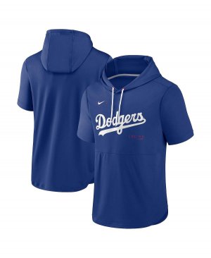 Мужской пуловер с капюшоном Royal Los Angeles Dodgers Springer короткими рукавами и Nike