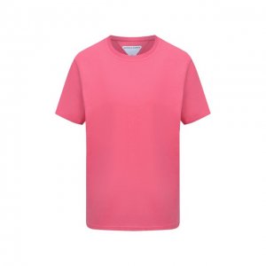 Хлопковая футболка Bottega Veneta. Цвет: розовый