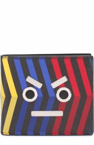 Кожаное портмоне с принтом и декоративной отделкой Fendi. Цвет: разноцветный