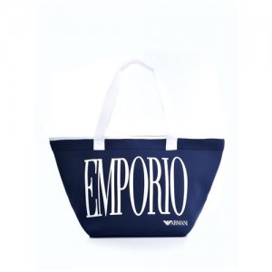 Шопер с логотипом Emporio Armani. Цвет: синий