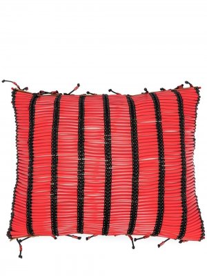 Полосатая подушка с бусинами Marni Market. Цвет: красный