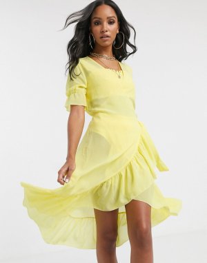 Пляжное платье мини Unique 21-Желтый UNIQUE21
