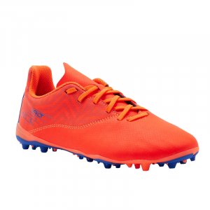 Детские футбольные кроссовки со шнурками MG/AG - Viralto I оранжевый/синий KIPSTA, цвет blau Kipsta