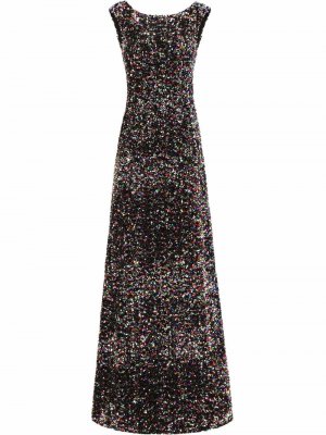 Платье без рукавов с пайетками Dolce & Gabbana. Цвет: черный