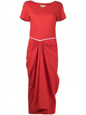 Платье миди со сборками и вырезами Marni. Цвет: красный