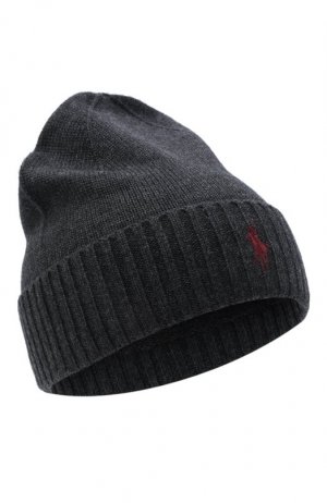 Шерстяная шапка Polo Ralph Lauren. Цвет: серый