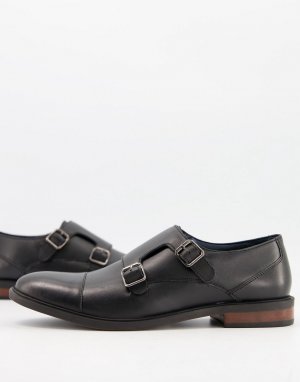 Черные кожаные туфли с пряжками Moss London-Черный цвет BROS