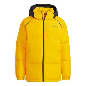 Пуховик adidas neo M Cb Down Casual Stay Warm Sports hooded Jacket Yellow, желтый