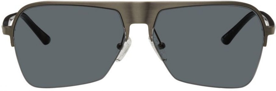 Серебряные солнцезащитные очки-авиаторы Linda Farrow Edition 192 C1 Dries Van Noten