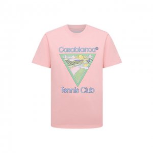 Хлопковая футболка Casablanca. Цвет: розовый
