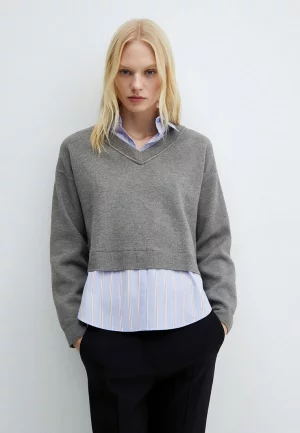 Пуловер Mango CHIARA. Цвет: серый