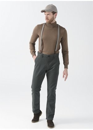 Узкие мужские брюки чинос цвета хаки с заниженной талией Fabrika Comfort