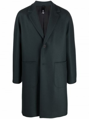 Однобортное пальто строгого кроя Hevo. Цвет: синий