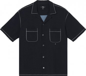 Рубашка Contrast Pick Stitched Shirt 'Black', черный Stussy