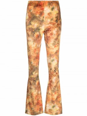 Расклешенные брюки с абстрактным принтом Nanushka. Цвет: желтый