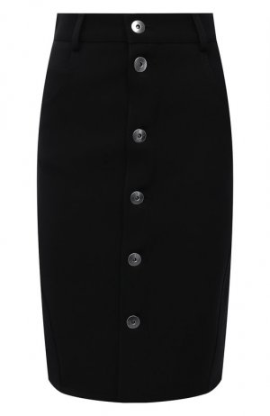 Шерстяная юбка Bottega Veneta. Цвет: чёрный