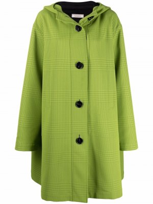 Однобортное пальто с капюшоном Nina Ricci. Цвет: зеленый