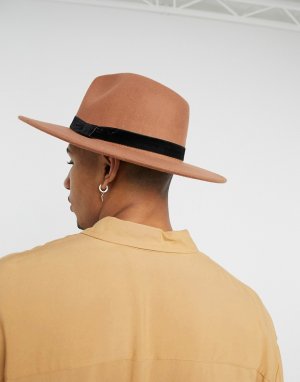 Фетровая шляпа SVNX-Коричневый 7X