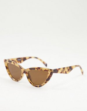 Солнцезащитные очки «кошачий глаз» с черепаховой оправой -Коричневый цвет ASOS DESIGN
