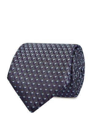 Шелковый галстук с объемным жаккардовым принтом CANALI. Цвет: серый