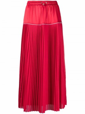 Плиссированная юбка миди с кулиской LIU JO. Цвет: красный
