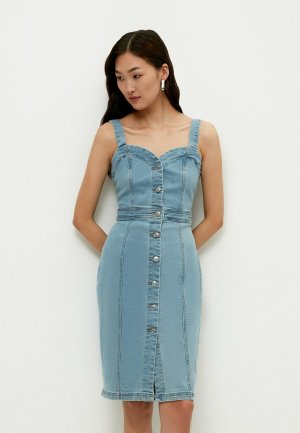 Платье джинсовое Zarina Exclusive online. Цвет: голубой