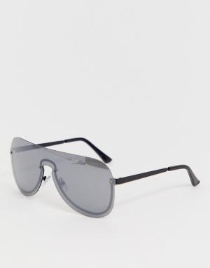 Черные солнцезащитные очки в D-образной оправе -Черный Monki