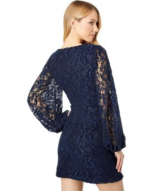 Платье Reid Lace Dress, темно-синий Bardot