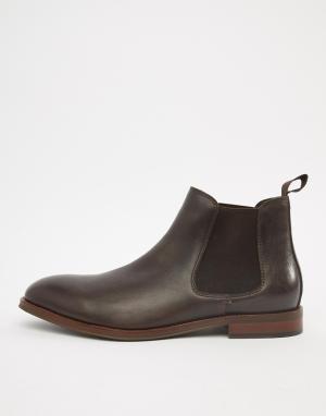 Кожаные ботинки челси шоколадного цвета Imbark-Коричневый Office