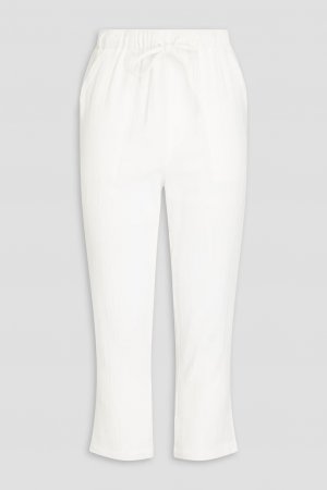 Укороченные брюки из хлопчатобумажной ткани, белый Monrow