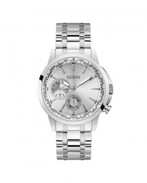 Мужские часы Spec GW0490G1 со стальным и серебряным ремешком , серебро Guess