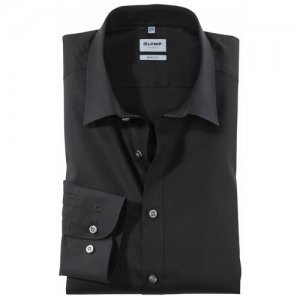Рубашка , размер 39, черный OLYMP. Цвет: черный