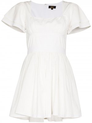 Платье мини Chiquilla со сборками De La Vali. Цвет: белый