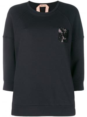 Декорированный свитер Nº21. Цвет: черный
