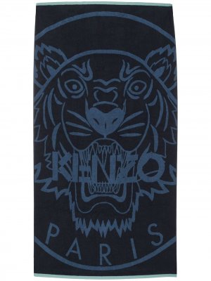 Пляжное полотенце с логотипом Kenzo. Цвет: синий