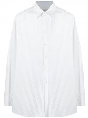 Плиссированная рубашка с длинными рукавами Valentino. Цвет: белый