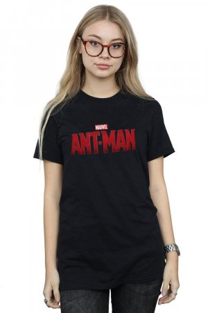 Хлопковая футболка бойфренда с логотипом фильма «Человек-муравей» , черный Marvel