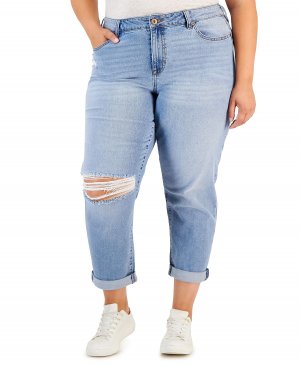 Модные джинсы подружки больших размеров с манжетами Celebrity Pink