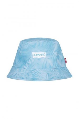 Levi's Двусторонняя детская шапка из хлопка LAN REVERSIBLE BUCKET C, бирюзовый Levi's