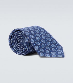 Шелковый галстук с пейсли , синий Brioni