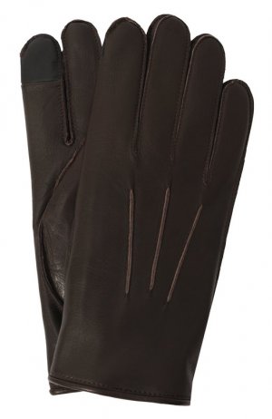 Кожаные перчатки Oscar Agnelle. Цвет: коричневый