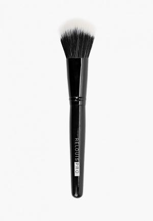 Кисть для лица Relouis косметическая №11 дуофибра PRO Duo Fiber Brush. Цвет: черный