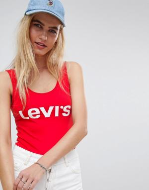 Красное боди с логотипом Levis-Красный Levi's