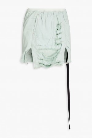 Джинсовая мини-юбка с потертостями , мятный Rick Owens