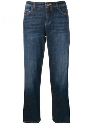 Укороченные джинсы прямого кроя Emporio Armani. Цвет: синий