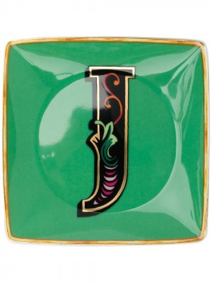 Тарелка Holiday Alphabet с принтом J Versace. Цвет: зеленый