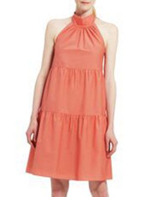 Многоярусное мини-платье с бретелькой на бретельках , цвет Pink Coral Theory