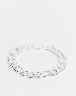 Массивный серебристый браслет figaro-Серебряный Chained & Able
