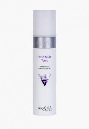 Тоник для лица Aravia Professional лосьон освежающий 2в1 Fresh Multi Tonic, 250 мл. Цвет: белый