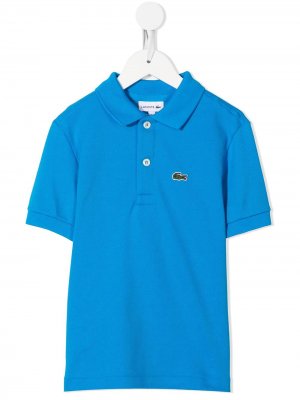 Рубашка поло с вышитым логотипом Lacoste Kids. Цвет: синий